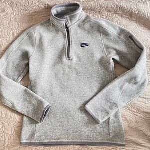 Patagonia Women's Better Sweater Quarter Zip Fleece Light Gray Zip-Up Jacket M